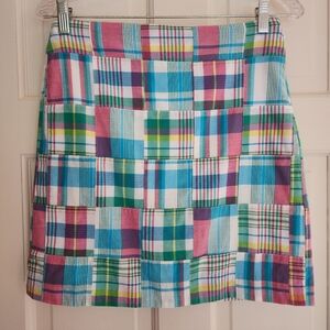 TALBOT'S MADRAS SQUARES MINI SKIRT NWT SIZE 2 PETITE ALSO FITS A 4 PETITE, MINT